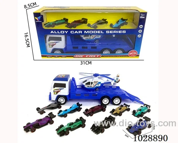 friction car& 4pcs alloy car set in window box