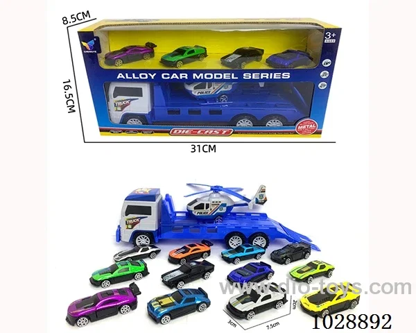 friction car& 4pcs alloy car set in window box
