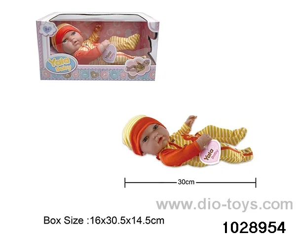 12-inch pond rubber doll in window box
