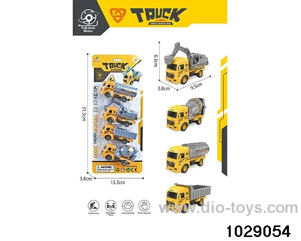 4pcs Back to the force engineering car mixed