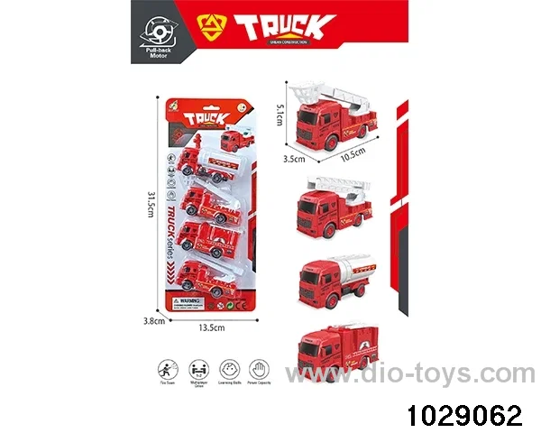 4pcs Back to the fire truck mixed