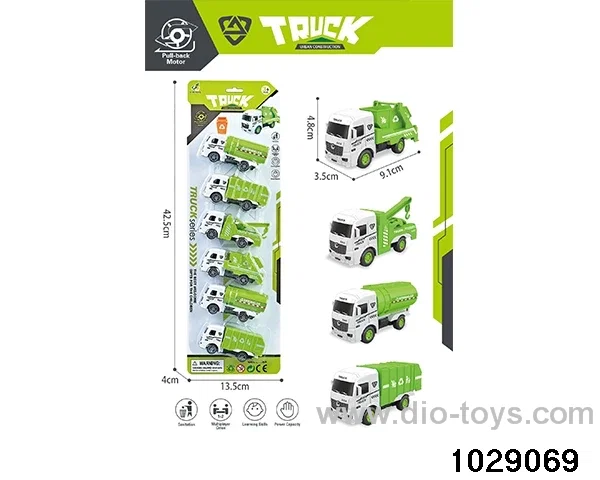 6pcs Back to the sanitation truck mixed