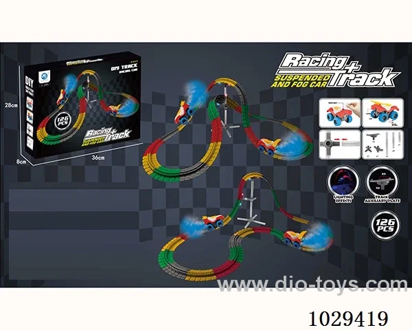 Spray car & variable track with Light stand include battery in color box