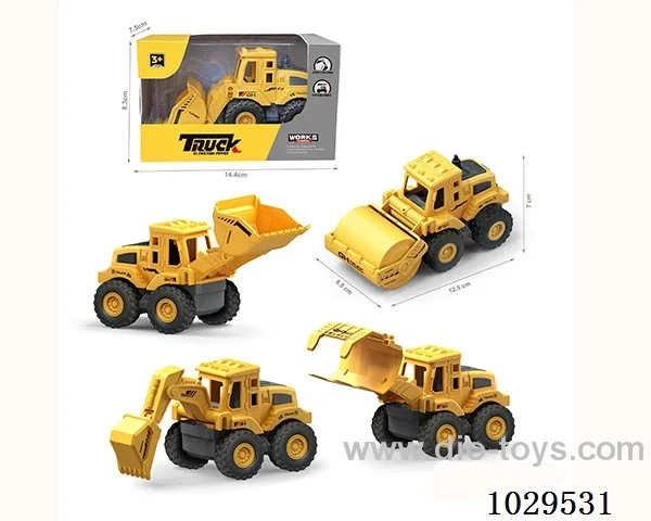 friction car 4sets mixed loading  in  window  box