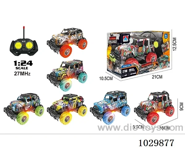 1:24 4ch RC car with light 6sets mixed loading not include battery