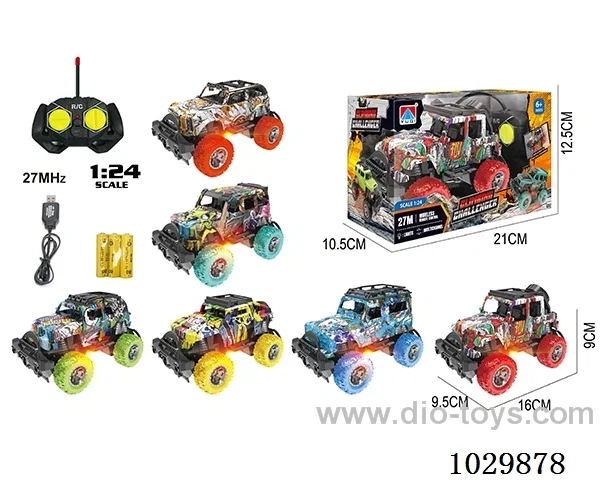 1:24 4ch RC car with light 6sets mixed loading in window box