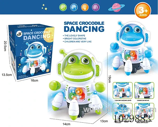 Electric universal  crocodile Can sway with sound&light&music& 2color mixed loading