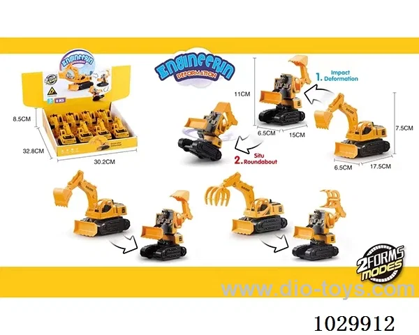 Inertia deformation car in display box