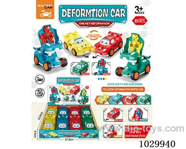 8pcs Inertia deformation sports car in display box