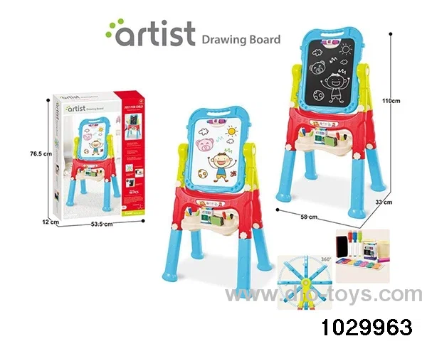 Long foot magnetic double-sided drawing board in color box