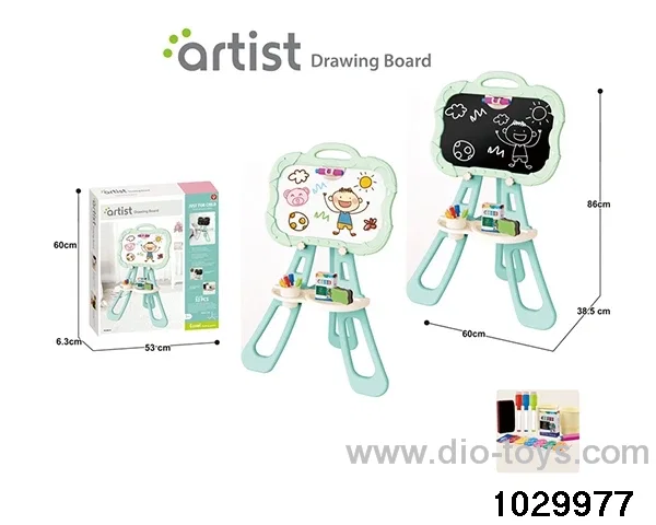 Magnetic double-sided drawing board in color box