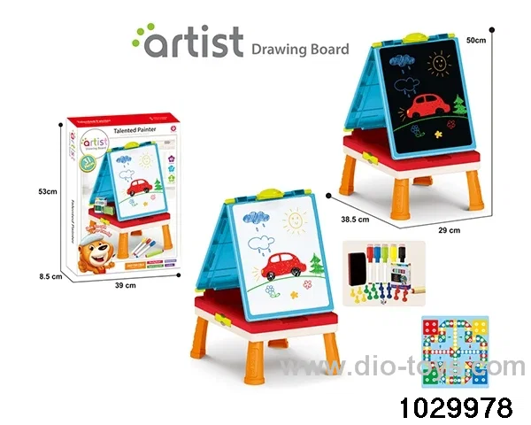 Double-sided drawing board in color box
