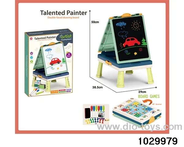 Double-sided drawing board in color box