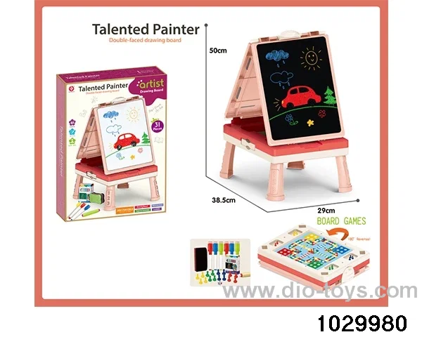 Double-sided drawing board in color box