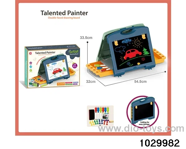 Double-sided drawing board in color box