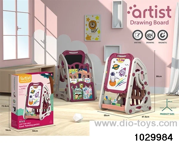 Double-sided drawing board in color box