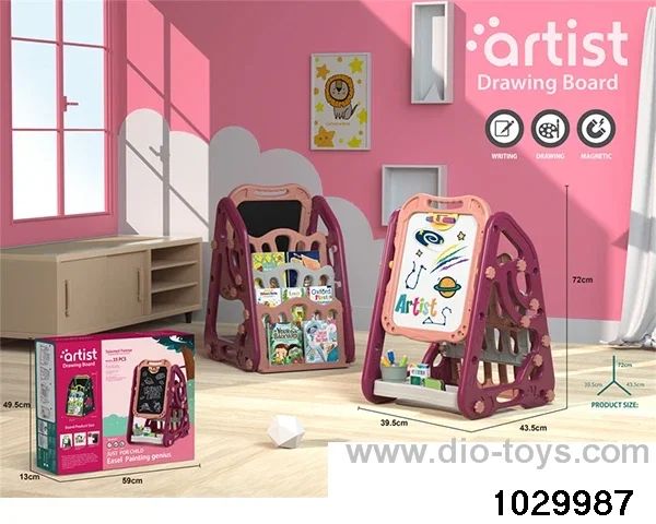 Double-sided drawing board in color box