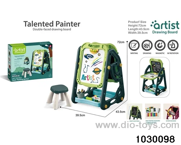 Double-sided stand drawing board in color box