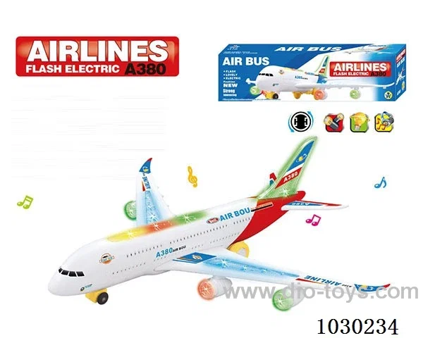 electric universal airplane with light& music 2 color mixed loading without battery