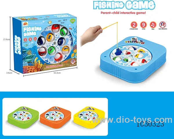 Electric fishing toy with music 4 color mixed loading in window box