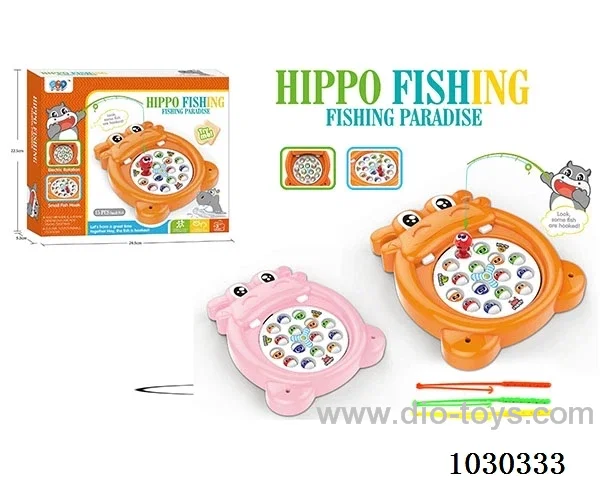 Electric fishing toy with music 3 color mixed loading in color box