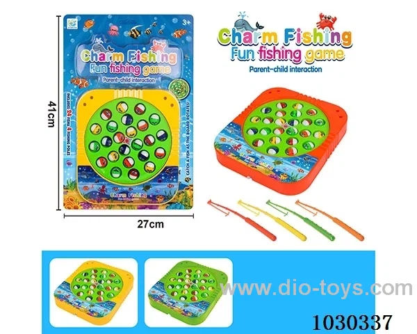 Electric fishing toy with music 3 color mixed loading in blister card