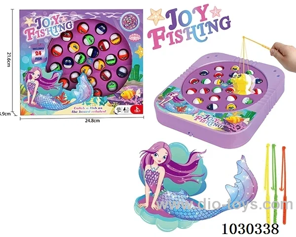 Electric fishing toy with music in window box