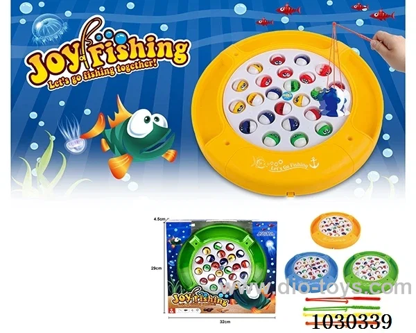 Electric fishing toy with music 3 color mixed loading in window box