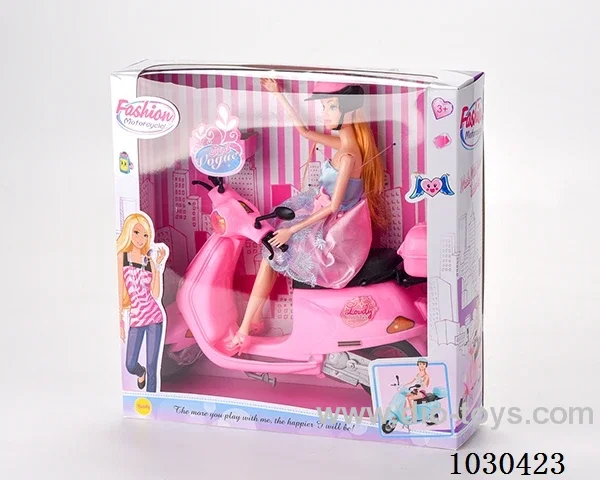 doll & motorcycle  in color box