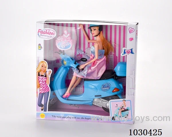 doll & motorcycle  in color box