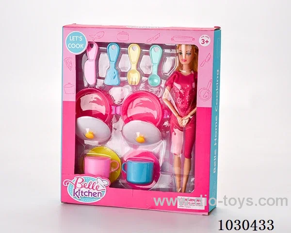 doll & kitchen set in Window box