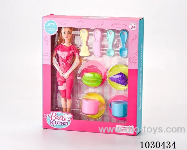 doll & kitchen set in Window box