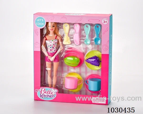 doll & kitchen set in Window box