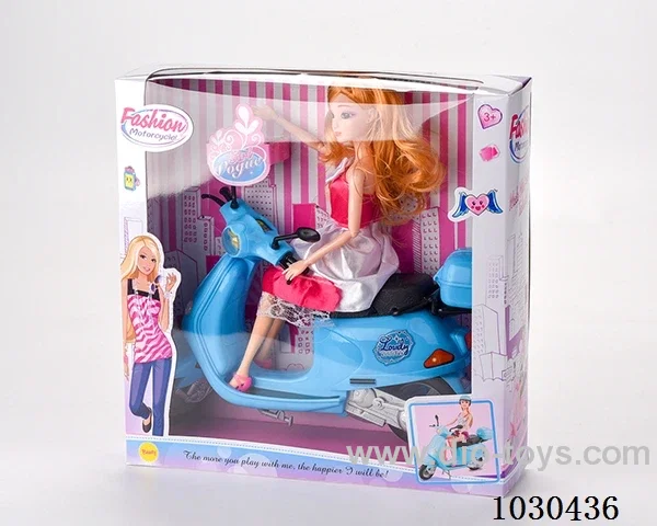 doll & motorcycle  in color box