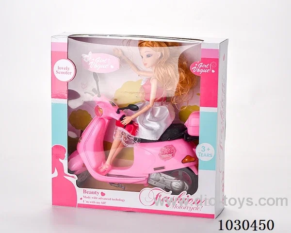 doll + motorcycle  in Window box