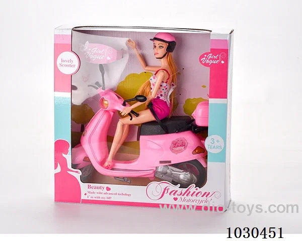 doll + motorcycle  in Window box