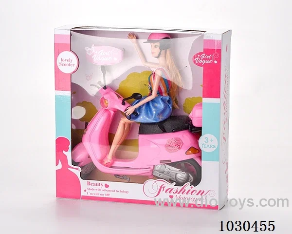 doll + motorcycle  in Window box