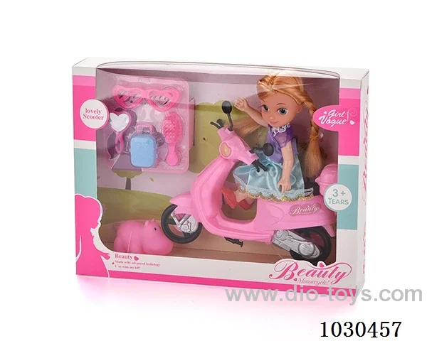 doll + motorcycle  in Window box