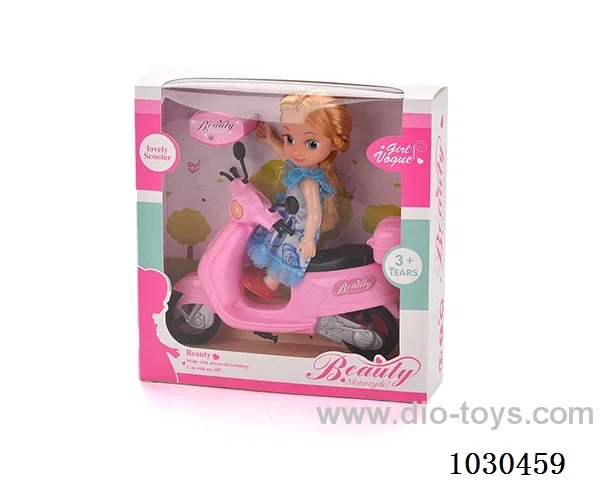 doll + motorcycle  in Window box