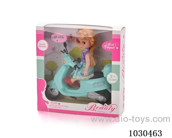 doll + motorcycle  in Window box
