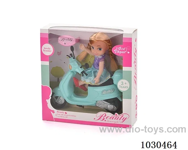 doll + motorcycle  in Window box