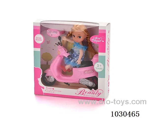 doll + motorcycle  in Window box