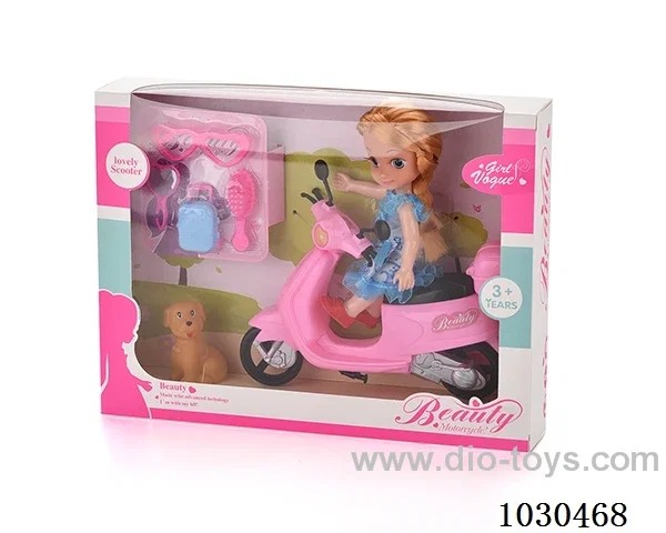 doll + motorcycle  in Window box