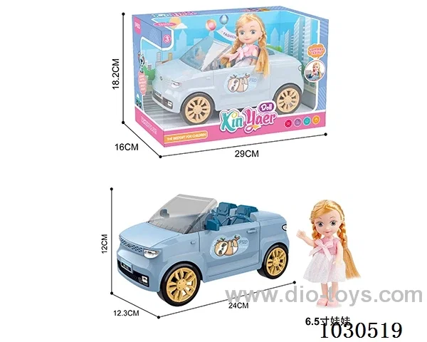 doll &car  in Window box