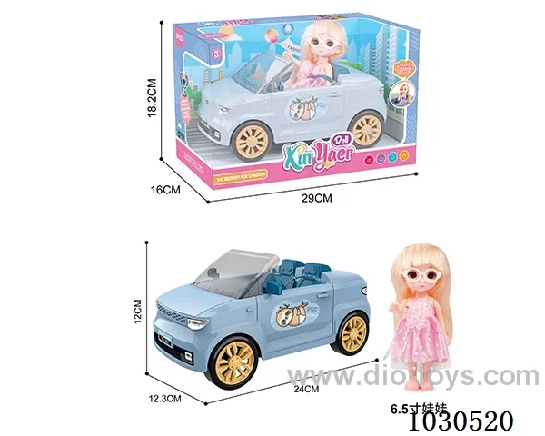 doll &car  in Window box