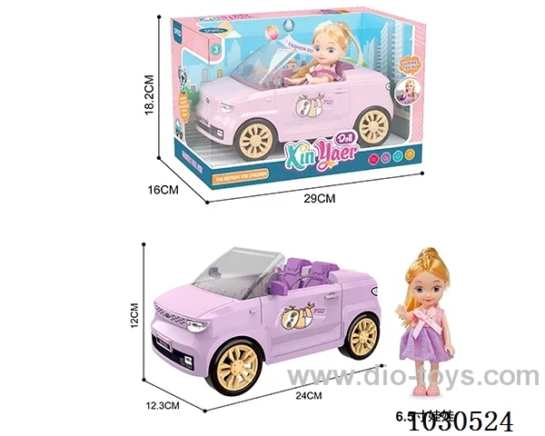 doll &car  in Window box