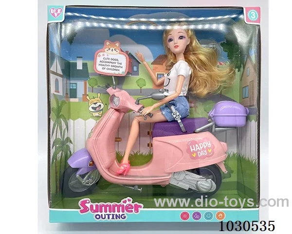 doll + motorcycle  in Window box