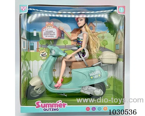 doll + motorcycle  in Window box