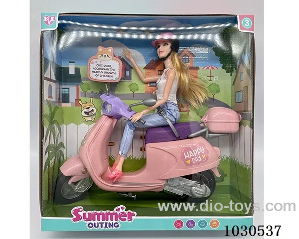 doll + motorcycle  in Window box