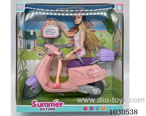 doll + motorcycle  in Window box
